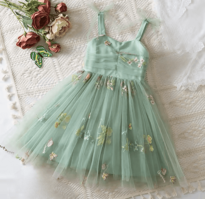 Birthday Tulle Frill Dress - Mint Floral - Fox Baby & Co