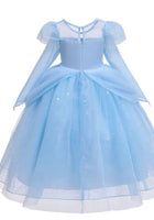 Load image into Gallery viewer, Blue Wonderland Princess Birthday Long Sleeve Party Dress Costume - Fox Baby &amp; Co
