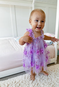 French Floral Fairy Tulle Dress - Purple - Fox Baby & Co