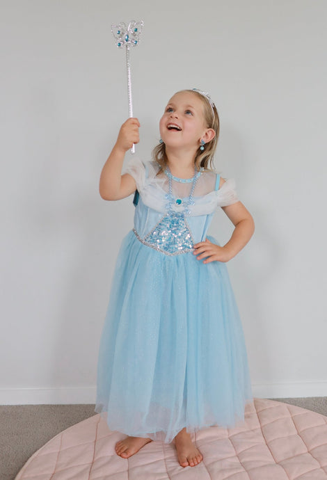 Blue Princess Luxe Birthday Party Dress Costume - Fox Baby & Co