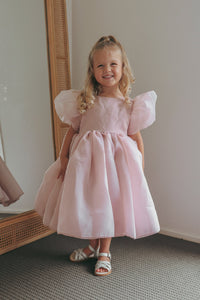 Flowergirl Kids Bonnie Puff Sleeve Party Dress - Dusty Rose (pre order)