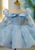 Load image into Gallery viewer, Kids girls Let it snow Luxe princess Dress - Blue (pre order) - Fox Baby &amp; Co
