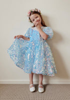 Load image into Gallery viewer, Kids girls Mermaid Luxe Sequins Tulle Dress - Blue (pre order) - Fox Baby &amp; Co
