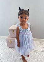 Load image into Gallery viewer, 1st Birthday Kids little girls Arabella Tulle Fairy Birthday Dress - Blue - Fox Baby &amp; Co
