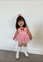 Load image into Gallery viewer, Baby Girl Valentine Tiny Hearts Tutu Romper &amp; Bow (pre order) - Fox Baby &amp; Co
