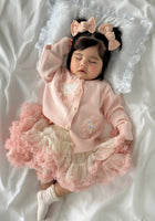 Load image into Gallery viewer, Sparkle Heart Knitted Cardigan &amp; Tulle Tutu - Pink/Peach (pre order) - Fox Baby &amp; Co
