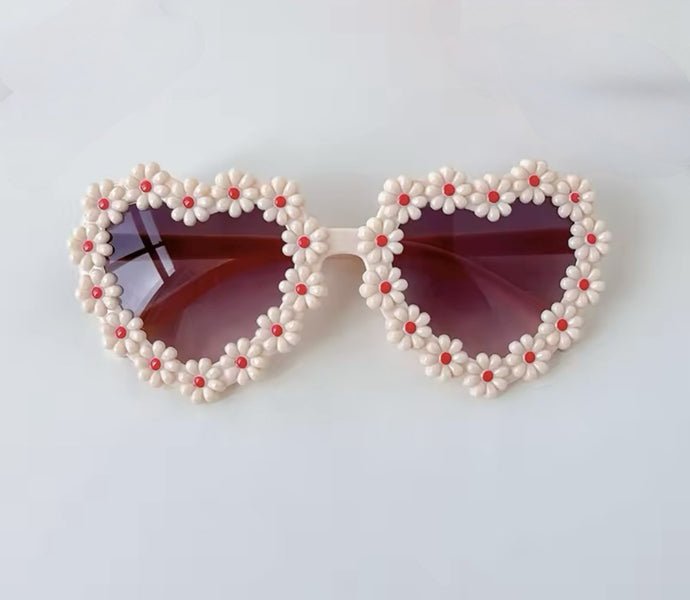 Baby/Kid Girl Love Heart Flower Sunglasses - Pink - Fox Baby & Co