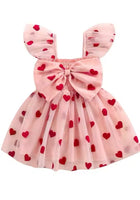 Load image into Gallery viewer, Girl Valentine Bow Big Heart Tulle Dress - Pink (pre order) - Fox Baby &amp; Co
