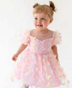 Kids girls Whimsical Butterfly Rainbow Luxe Tulle Dress (pre order) - Fox Baby & Co