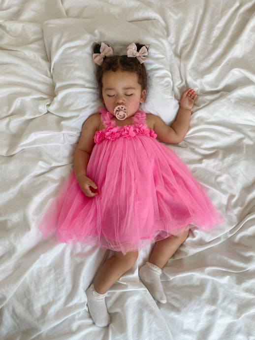 Florence Floral Birthday Tulle Dress - Pink (pre order) - Fox Baby & Co