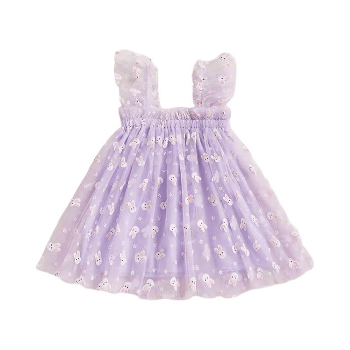 Baby Girl Easter Bunny Tulle Dress - Lilac - Fox Baby & Co