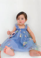 Load image into Gallery viewer, Arabella Garden Floral Tulle Birthday Dress - blue - Fox Baby &amp; Co
