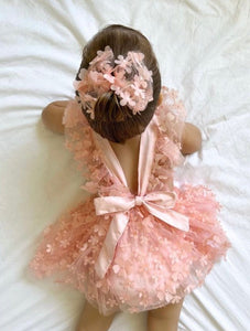 Peachy Flora Cake Smash Tutu Frill Romper with headband - Fox Baby & Co