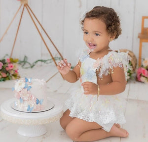 Girls Cake Smash Frill Romper - Fox Baby & Co