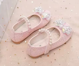 New Big Bow Pink Pearl Princess Birthday Girl Mary Jane Shoe (pre order)