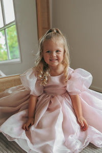 Flowergirl Kids Bonnie Puff Sleeve Party Dress - Dusty Rose (pre order)