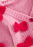 Load image into Gallery viewer, My Sweet Bow Valentines Knitted Cardigan - Pink (pre order) - Fox Baby &amp; Co
