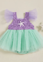 Load image into Gallery viewer, Baby Girl Ariel Mermaid Tutu Romper (pre order) - Fox Baby &amp; Co
