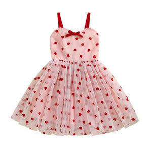 Baby Girl Valentine Tiny Heart Tulle Dress - Pink (pre order) - Fox Baby & Co