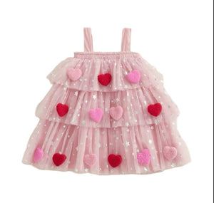 Baby Girl My Valentine Heart Tulle Dress - Pink - Fox Baby & Co