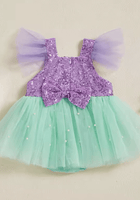 Load image into Gallery viewer, Baby Girl Ariel Mermaid Tutu Romper (pre order) - Fox Baby &amp; Co
