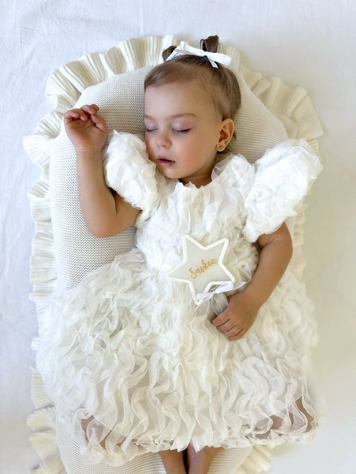 Kids little girls White Ruffle Flowergirl Luxe Party Dress (pre order) - Fox Baby & Co