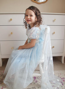 Sapphire Fairyfloss Princess Birthday Party Dress with cape - Fox Baby & Co