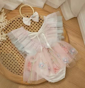 Whimsical Dreamy Butterfly Romper & Bow Headband (pre order) - Fox Baby & Co