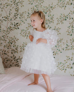 Madelyn Butterfly Luxe Little Girls Tulle Dress - White - Fox Baby & Co