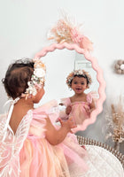 Load image into Gallery viewer, Kids little Girls Aurora Tutu Tulle Fairy Romper - Peach Rainbow - Fox Baby &amp; Co
