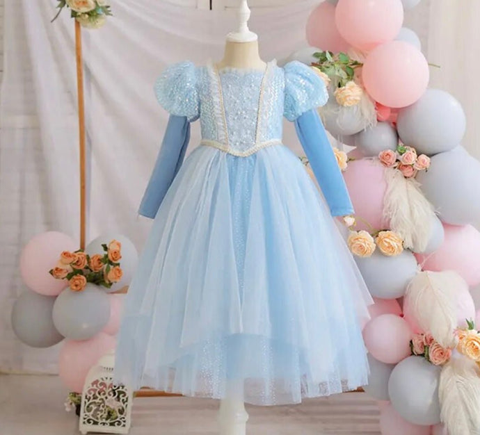 Snow Princess Birthday Long Sleeve Party Dress Costume - Fox Baby & Co