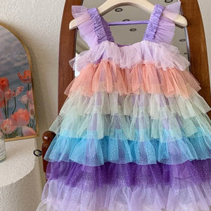 Lolita Rainbow Frill Tulle Dress - Fox Baby & Co