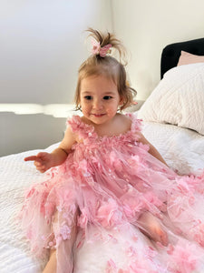 French Floral Fairy Tulle Dress - Musk Pink - Fox Baby & Co