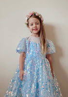 Load image into Gallery viewer, Kids girls Mermaid Luxe Sequins Tulle Dress - Blue (pre order) - Fox Baby &amp; Co
