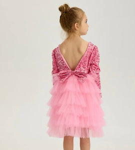 Pink Winter Wonderland Frill Tutu Long Sleeve Dress - Fox Baby & Co