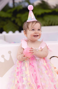 Pastel Rainbow 1st Birthday Party Crown Hat (pre order) - Fox Baby & Co