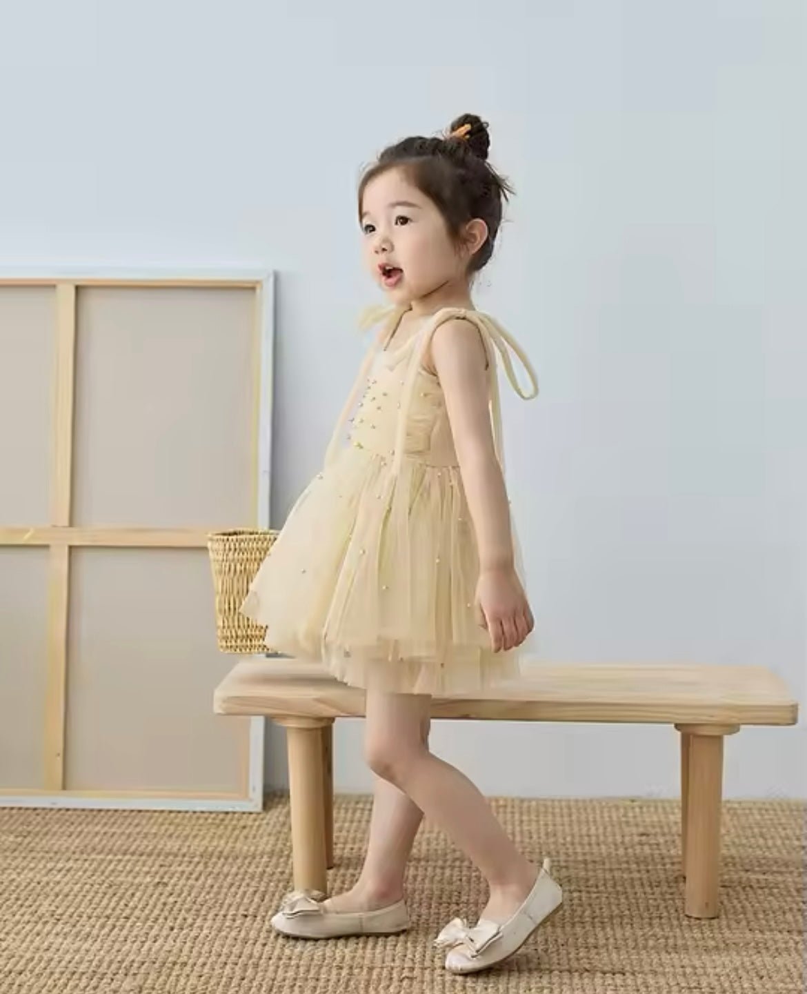 Kids little girls Ballerina Pearl Dress - Gold (limited edition) - Fox Baby & Co