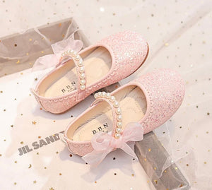 Little Bow Pink Pearl Princess Birthday Girl Mary Jane Shoe (pre order) - Fox Baby & Co