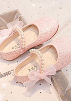 Load image into Gallery viewer, Little Bow Pink Pearl Princess Birthday Girl Mary Jane Shoe (pre order) - Fox Baby &amp; Co
