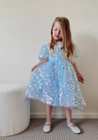 Load image into Gallery viewer, Kids girls Mermaid Luxe Sequins Tulle Dress - Blue (pre order) - Fox Baby &amp; Co
