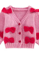 Load image into Gallery viewer, My Sweet Bow Valentines Knitted Cardigan - Pink (pre order) - Fox Baby &amp; Co
