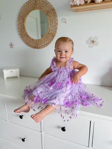 French Floral Fairy Tulle Dress - Purple - Fox Baby & Co