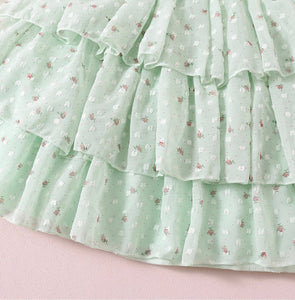 Kids little girls Rosie Floral Luxe Party Dress - Mint (pre order) - Fox Baby & Co