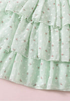 Load image into Gallery viewer, Kids little girls Rosie Floral Luxe Party Dress - Mint (pre order) - Fox Baby &amp; Co
