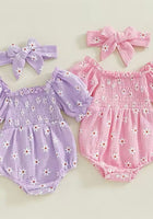 Load image into Gallery viewer, Oh Daisy Romper &amp; Bow Headband - Lilac (pre order) - Fox Baby &amp; Co
