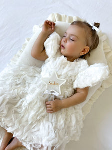 Kids little girls White Ruffle Flowergirl Luxe Party Dress (pre order) - Fox Baby & Co