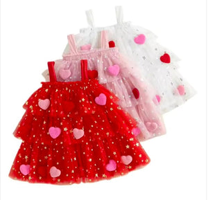 Baby Girl My Valentine Heart Tulle Dress - Pink (pre order) - Fox Baby & Co