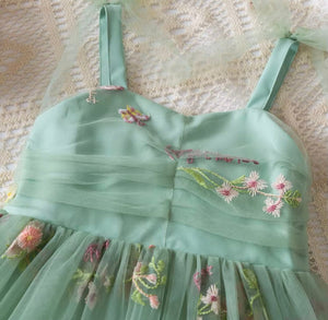 Birthday Tulle Frill Dress - Mint Floral - Fox Baby & Co