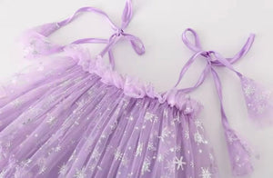 Sparkle Snow Princess Kids little Girls Tulle Dress - Purple - Fox Baby & Co