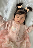 Load image into Gallery viewer, Sparkle Heart Knitted Cardigan &amp; Tulle Tutu - Pink/Peach (pre order) - Fox Baby &amp; Co
